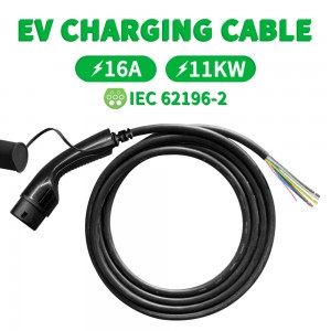 HENGYI 3PHASE 16A Type 2 Open End EV Charging Cable 5M