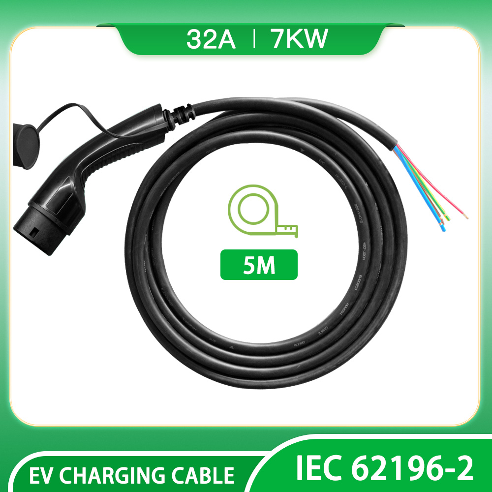 HENGYI 1PHASE 32A Type 2 Open End EV Charging Cable 5M Featured Image