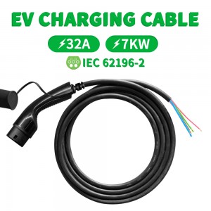 HENGYI 1PHASE 32A Type 2 Open End EV Charging Cable 5M