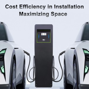 Outdoor commercial USA GBT 22kW AC dual EV charger wall charging station wallbox na may 4g app occp