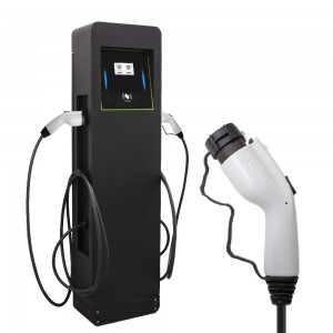 Outdoor commercial USA GBT 22kW AC dual EV charger wall charging station wallbox na may 4g app occp