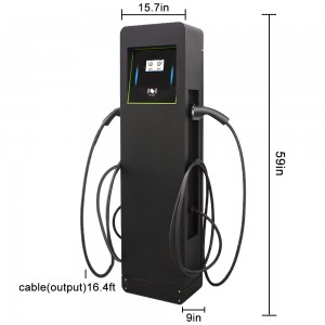 Àrd-inbhe 22kw EV cosgais luath DC charger dà ghunna AC EV Charger Stèisean cosgais carbaid dealain