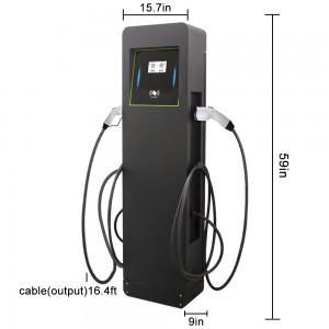 Stazione di ricarica EV per montaggio a parete monofase con pistola di ricarica doppia per auto elettrica di livello 2 commerciale 14kw