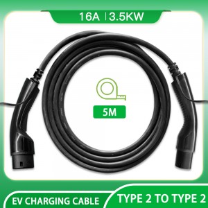 HENGYI 3.5KW Single Phase 16A Type2 To Type2 5M EV Charging Cable