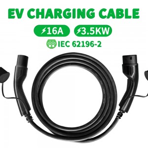 HENGYI 3.5KW Single Phase 16A Type2 To Type2 5M EV Charging Cable