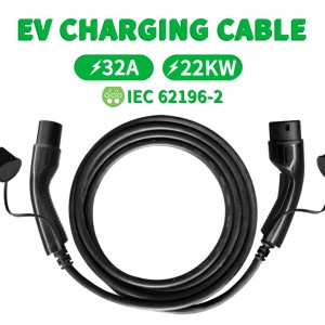 HENGYI 22kW Three Phase 32A Type2 To Type2 5M EV Charging Cable