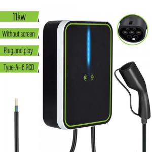 11KW 3P Type2 Portable EV Charger Switchable 16A Electric Vehicle Car Charger TYPE2 EVSE IEC 62196 Tesla Mode 3 Car