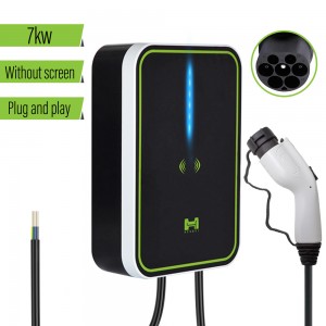 Charger EV Stáisiún Luchtaithe Feithicle Leictreach Bosca balla EVSE 32Amp le Cábla GB/T 7KW 1Phase bosca balla baile