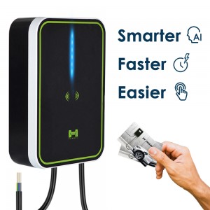 Stèisean cosgais HENGYI EV 16A charger càr carbaid dealain EVSE Wallbox Wallmount 11KW GB / T Cable APP Smachd RFID