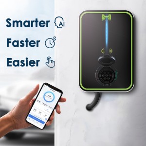 Stasiun Pengisian EV 32A 7KW 1 Phase EVSE Wallbox IEC62196 Type2 Soket Kendaraan Listrik Pengisi Daya Mobil dengan Kartu RFID APP EV Pengisi Daya Rumah