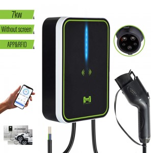 HENGYI EVSE Wallbox EV Charger Wall Type1 32A 7kw Single Phase Mount Charging Station APP RFID control