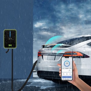 HENGYI 32A 22KW EVSE Wallbox GB/T Cábla 3Phase EV Car Charger Plug Stáisiún Muirearú le haghaidh Feithicle Leictreach Wifi Rialú APP RFID