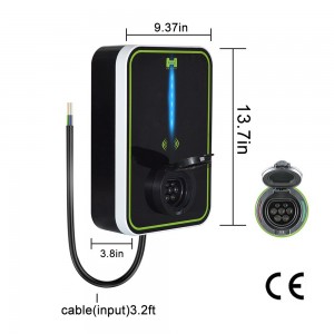 APP BlueTooth WIFI RFID A+6 läckageskydd 5M Kabel Typ 2 Laddstation AC 22KW Home EV Laddare