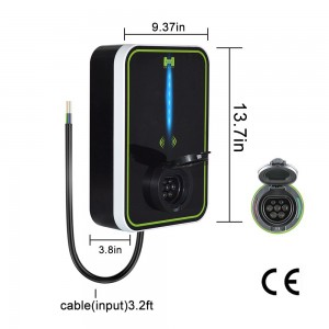 APP ਬਲੂਟੁੱਥ WIFI RFID A+6 ਲੀਕੇਜ ਸੁਰੱਖਿਆ 5M ਕੇਬਲ ਟਾਈਪ 2 ਚਾਰਜਿੰਗ ਸਟੇਸ਼ਨ AC 22KW ਹੋਮ ਈਵੀ ਚਾਰਜਰ