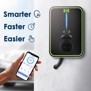 APP BlueTooth WIFI RFID A+6 läckageskydd 5M Kabel Typ 2 Laddstation AC 22KW Home EV Laddare