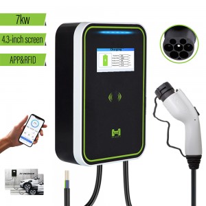 7KW EV Charging Station EV Charger Fast Quick Wallbox GB/T for Electric Car Home Use With APP RFID
