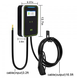 Bogsa-balla HENGYI EVSE IEC62196 Type2 Cable 32A 22KW EV Charger Type2 Stèisean Cìsean Wallmount Smachd APP airson càr dealain le cairt RFID