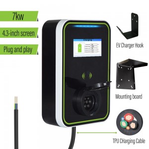 HENGYI EV Charger 32A EVSE Wallbox Kendaraan Listrik Stasiun Pengisian Mobil 220V Tipe 2 Soket 1 Fase 7KW IEC 62196-2