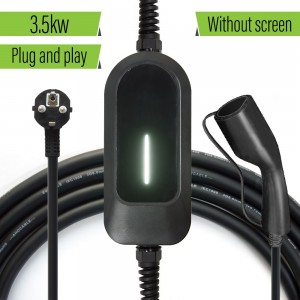 Portable EV Charger Type 2 Adjustable Current 16A Electric Vehicle Car Charger Single Phase 3.5kw EU Plug