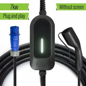 32A 7KW Type 2 EVSE EV Charger Portable Electric Vehicle Type 2 Cable IEC 62196 Car Home Fast Charing ，CEE Plug 5 Pin