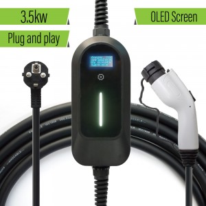 EV Charger GBT China 16A 3.5KW Portable Adjustable Electric Cars Home Charging 5M Cable Schuko Plug