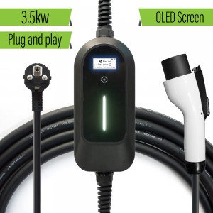 EV Charger GBT China 16A 3.5KW Portable Adjustable Electric Cars Home Charging 5M Cable Schuko Plug