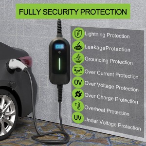 ឆ្នាំងសាក EV GBT ប្រទេសចិន 16A 3.5KW ឡានអគ្គិសនីដែលអាចលៃតម្រូវបានតាមផ្ទះ ការសាកថ្ម 5M Cable Schuko Plug