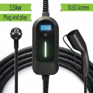 HENGYI ተንቀሳቃሽ EV Charger Type2 IEC62196-2 16A ቀይር 1P EVSE የኃይል መሙያ ገመድ EU Plug Controller Wallbox ለኤሌክትሪክ መኪና