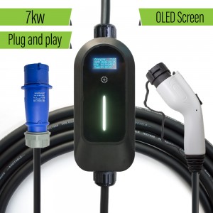 HENGYI Electric Vehicle GB/T Prenosni EV Charger Charging Box Kabel 32A Preklopni EVSE CEE plug Kabel Avtomobilske polnilne postaje