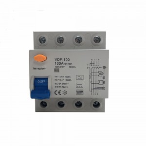 100A AC 100mA 4 pôles 10KA Type B RCD DC 6mA EV RCCB Disjoncteur