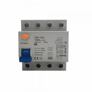 100A AC 100mA 4pole 10KA වර්ගය B RCD DC 6mA EV RCCB පරිපථ කඩනය