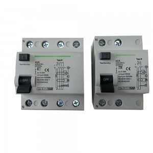 4P 63A 80A 30mA RCCB Circuit Breaker tal-apparat tal-kurrent residwu RCD