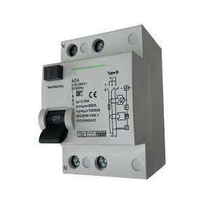 2P 40A 63A 80A TypeB RCCB 30mA DC 6mA Type B RCD for Wallbox