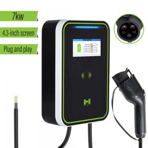 HENGYI EV Car Charging Station Wallbox 7kw 32A Momo 1 Tere Tere Ev Charger Wall Mount