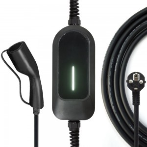 Portable EV Charger Type 2 Adjustable Current 16A Electric Vehicle Car Charger Single Phase 3.5kw EU Plug