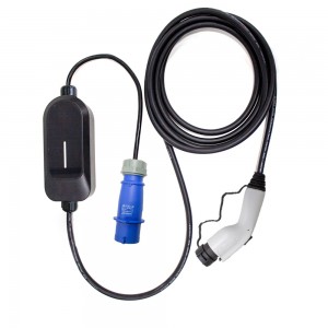 Caricabatteria per auto elettrica 32 amp monofase gbt Caricatore portatile per veicoli elettrici con spina CEE Cavo da 5 m