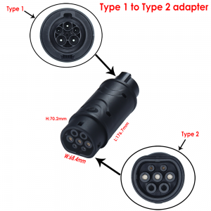 Adaptateur EV de type 1 à type 2 EV pour chargeur de véhicule électrique EV