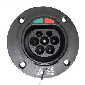 IEC 62196-2 EV ආරෝපණ ආදාන 16A 32A Type 2 3 Phase Type2 Vehicle Inlet Socket