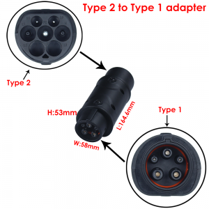 J1772 EV Adapter Ituaiga 2 i le Ituaiga 1 EV Adapter Socket