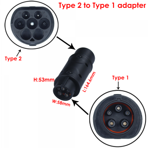 J1772 Adapter EV typu 2 do gniazda adaptera EV typu 1