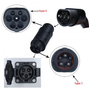 J1772 EV Adapter Ituaiga 2 i le Ituaiga 1 EV Adapter Socket