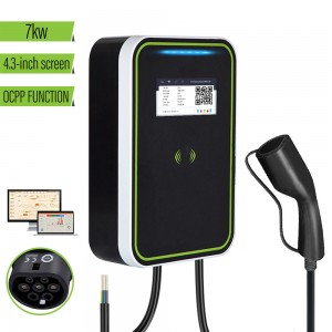 OEM ODM Electric Car Solar EV Charger Type 2 Ocpp AC Wall Box Home EV Charging Station with Display