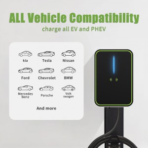 EVSE Wallbox gbt Cable 32A 7KW EV Car Charger 1 Phase Charging Station APP RFID Cards Control for Electric Vehicle