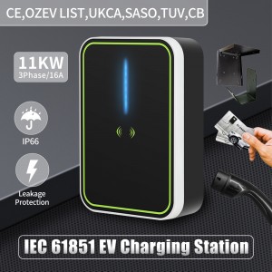 HENGYI Bluetooth Wifi RFID APP Contorl 16A 380V 5M Cable EV Charger for Home Type 2 Charging Station
