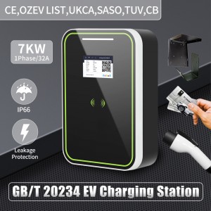 7KW EV Charging Station EV Charger Fast Quick Wallbox GB/T for Electric Car Home Use With APP RFID