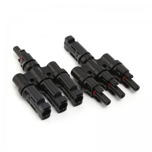 Assurance qualité Black T Branch Solar PV Connectors pv004-T3 connecteur de câble pv pour système solaire pv