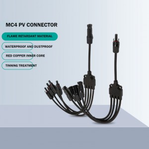 Solar cable parallel connector 4 hanggang 1 Y branch waterproof PV connector