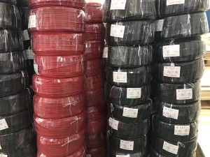 אישור TUV אדום שחור סוללה DC 4MM2 PV חוט חשמל סולארי עבור פנל סולארי