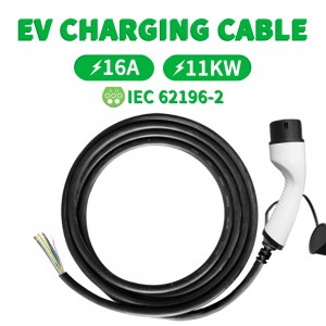 HENGYI 3PHASE 16A Type 2 Open End EV Charging Cable 5M