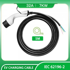 HENGYI 1PHASE 32A Type 2 Open End EV Charging Cable 5M